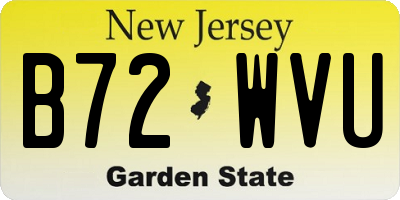 NJ license plate B72WVU
