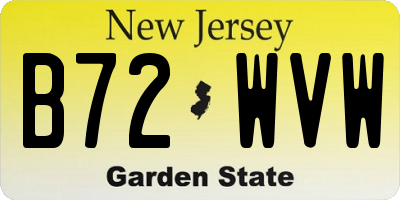 NJ license plate B72WVW