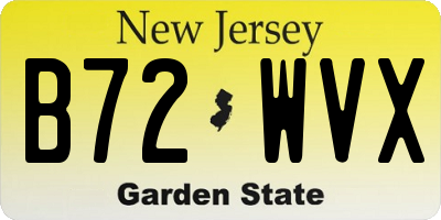 NJ license plate B72WVX