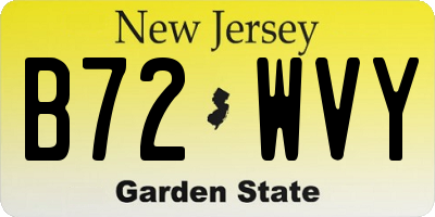 NJ license plate B72WVY