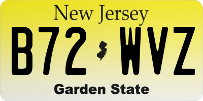 NJ license plate B72WVZ