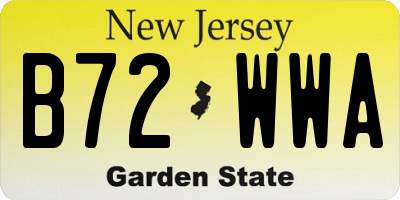 NJ license plate B72WWA