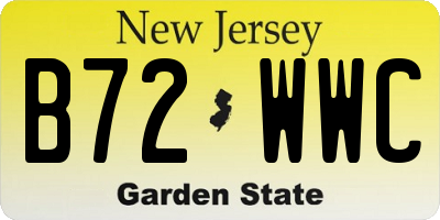 NJ license plate B72WWC
