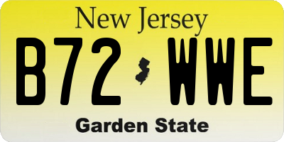 NJ license plate B72WWE