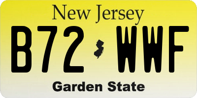 NJ license plate B72WWF