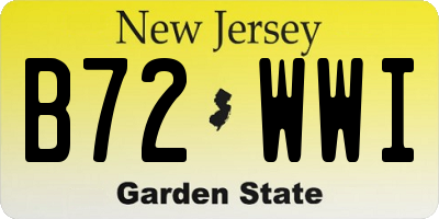 NJ license plate B72WWI