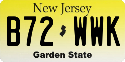NJ license plate B72WWK