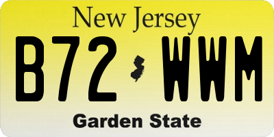 NJ license plate B72WWM