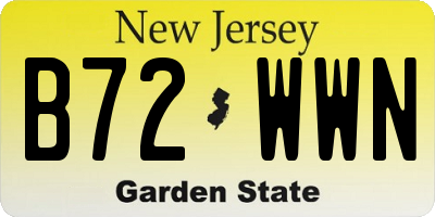 NJ license plate B72WWN