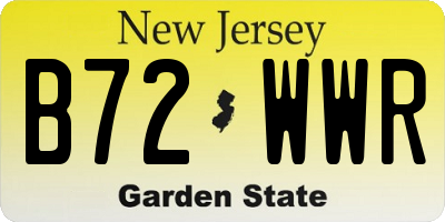 NJ license plate B72WWR