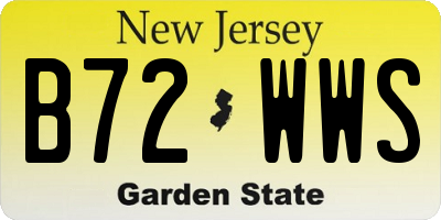 NJ license plate B72WWS