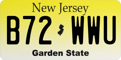 NJ license plate B72WWU