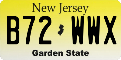 NJ license plate B72WWX