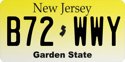 NJ license plate B72WWY