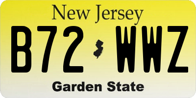 NJ license plate B72WWZ