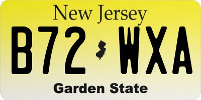 NJ license plate B72WXA