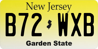 NJ license plate B72WXB