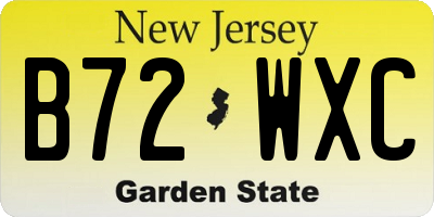 NJ license plate B72WXC