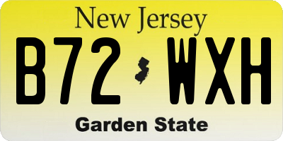 NJ license plate B72WXH