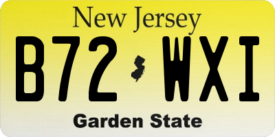 NJ license plate B72WXI