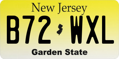 NJ license plate B72WXL