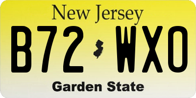 NJ license plate B72WXO