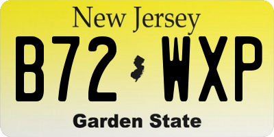 NJ license plate B72WXP