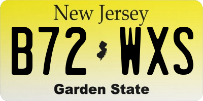 NJ license plate B72WXS