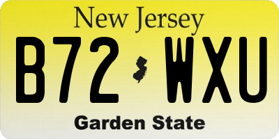 NJ license plate B72WXU