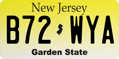 NJ license plate B72WYA