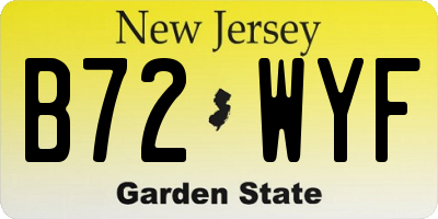 NJ license plate B72WYF