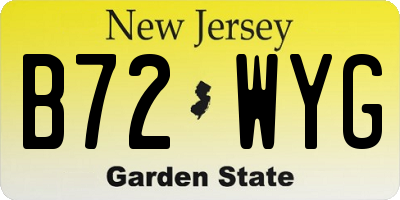 NJ license plate B72WYG
