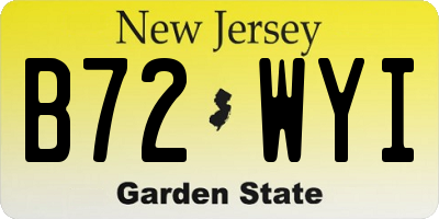 NJ license plate B72WYI