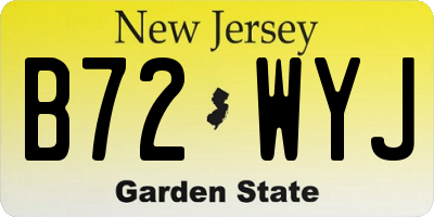 NJ license plate B72WYJ