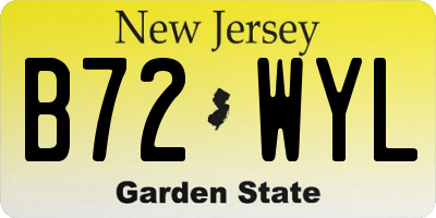 NJ license plate B72WYL