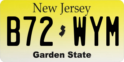NJ license plate B72WYM