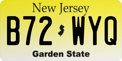 NJ license plate B72WYQ