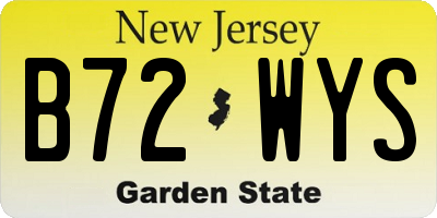 NJ license plate B72WYS