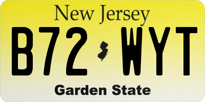 NJ license plate B72WYT
