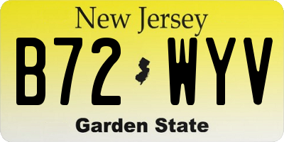 NJ license plate B72WYV