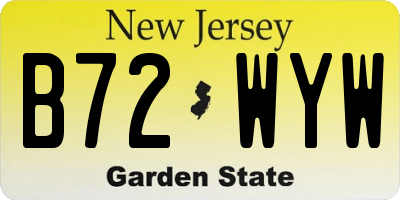 NJ license plate B72WYW