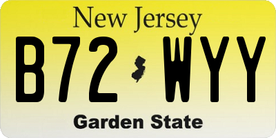 NJ license plate B72WYY