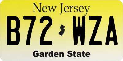 NJ license plate B72WZA