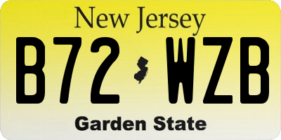 NJ license plate B72WZB