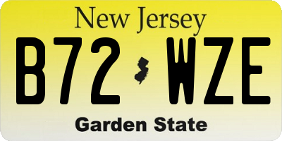 NJ license plate B72WZE