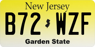 NJ license plate B72WZF