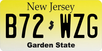 NJ license plate B72WZG