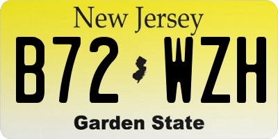 NJ license plate B72WZH