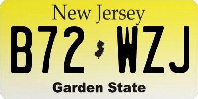NJ license plate B72WZJ