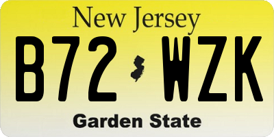 NJ license plate B72WZK